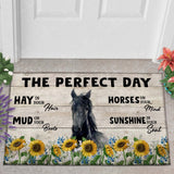 Joycorner Horse The Perfect Day Doormat, Farmhouse Doormat, Welcome Mat