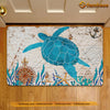 Joycorners Turtle Doormat, Strong Turtle In The Sea Map Gift For Turtle Lovers, New Home Gift, Housewarming Gift, Turtle Decor LM0210