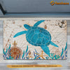 Joycorners Turtle Doormat, Strong Turtle In The Sea Map Gift For Turtle Lovers, New Home Gift, Housewarming Gift, Turtle Decor LM0210