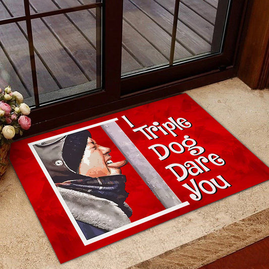 Joycorners Funny Christmas Doormat, I Triple Dog Dare You Doormat For Home Decor Housewarming Gift, Welcome Mat Gift LM0210