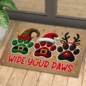 Joycorners Christmas Dog Doormat, Wipe Your Paws Doormat For Home Decor Housewarming Gift, Welcome Mat Gift For Dog Lovers LM0210
