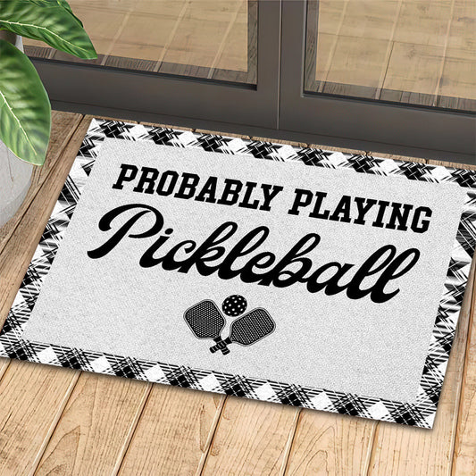 Joycorners Christmas Pickleball Doormat, Probably Playing Pickleball Doormat For Home Decor Housewarming Gift, Welcome Mat Gift LM0210