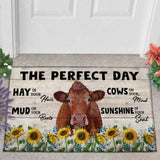 Joycorner Beefmaster The Perfect Day Doormat, Farmhouse Doormat, Welcome Mat