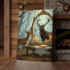 Joycorners Deer Fawn Looking in Magic Mirror Forest Scene Wrapped Canvas