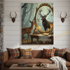Joycorners Deer Fawn Looking in Magic Mirror Forest Scene Wrapped Canvas