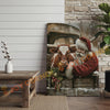 Joycorner Longhorn Cow With Santa Claus Christmas Scene 3D Wrapped Canvas
