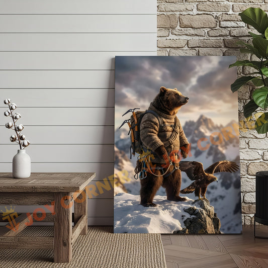 Joycorners Majestic Bear Eagle Mountain Peak Canvas