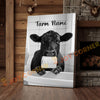 Joycorners Cattle Cow Funny Black Angus Cow In Bathroom Holding Toilet Paper Personalized Name Canvas