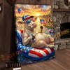 Joycorner Charolais Cow Americana Float Beer Sunglasses 3D Wrapped Canvas