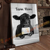Joycorners Cattle Cow Funny Black Angus Cow In Bathroom Holding Toilet Paper Personalized Name Canvas