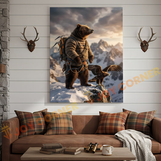 Joycorners Majestic Bear Eagle Mountain Peak Canvas