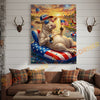 Joycorner Charolais Cow Americana Float Beer Sunglasses 3D Wrapped Canvas