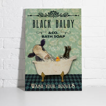 Joycorners Black Baldy Shower Portrait Canvas
