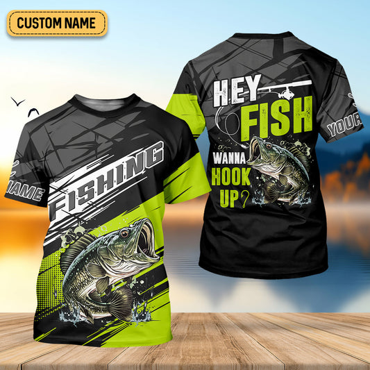 Joycorners Hey Fish Wanna Hook Up Neon Fishing SPF Shirt For Men, Fishing Gifts For Men, Men's Fishing Shirt