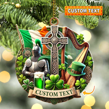 Joycorners Custom Name Ireland Ornament, Christmas Gift for Ireland Lover5 2D Flat LM2111