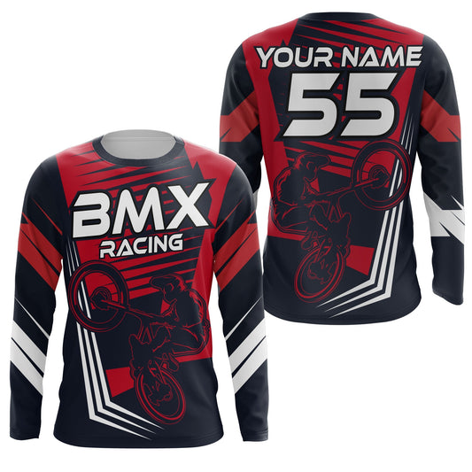 Joycorners Red BMX Cycling Customize Name 3D Shirts
