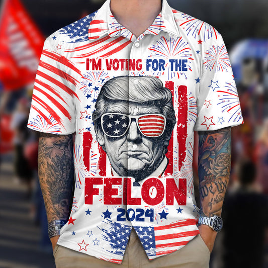 Joycorner Trump I'M Voting For The Felon 2024 Hawaiian Shirt