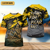Joycorners Fish Fear Me Funny Skeleton Fishing UPF Shirts, Men's Fishing Shirts Long Sleeve, Fishing Gifts For Men