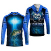 Joycorners Jesus Made Me A Fisherman SPF Long Sleeve Shirts, Jesus Fishing Shirt, Fishing Shirts For Men