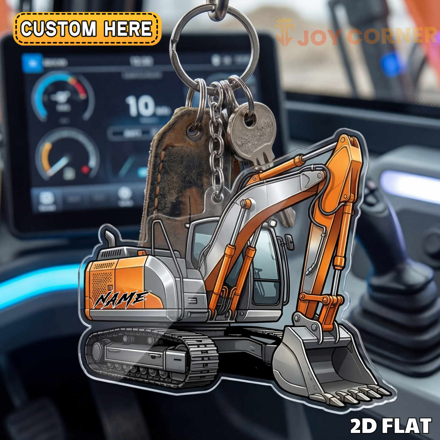 Construction Machines Keychain