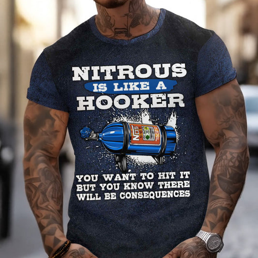 Joycorners Vintage Mechanic Shirt Nitrous Is Like A Hooker T Shirt Gift For Men PT2609