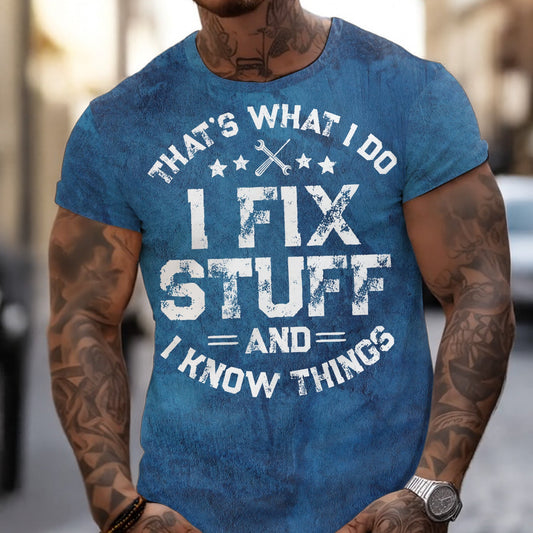 Joycorners Vintage Mechanic Shirt That's What I Do I Fix Stuff And I Know Things T Shirt PT2609