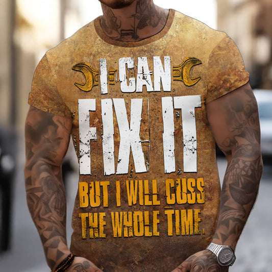Joycorners Vintage Mechanic Shirt I Can Fix It But I Will Cuss The Whole Time T Shirt PT2609