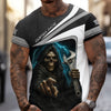 Joycorners Custom Name Mechanic Shirt Grim Reaper Holding Wrench with Thunder Design T Shirt PT2609