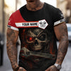 Joycorners Custom Name Mechanic Shirt Cyber Skull with Wrench Design T Shirt PT2609