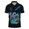 Joycorners Custom Name Mechanic Shirt Blue Flame Muscle Engine Piston Holding Wrench T Shirt PT2609