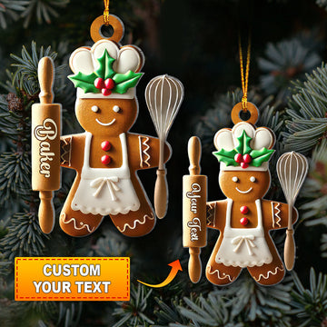 Joyccorners Christmas Gift, Custom Ornament, Custom Name Ginger Ornament 2D Flat LM2111