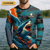 Joycorners Shark Fishing Shirt, Fearless In The Face Of The Unknown Fishing UPF Shirts, Fishing Gifts For Men