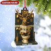 Joycorners Personalized Acrylic Deer Bathroom Christmas Ornament – Funny Personalized Holiday Decor for Hunters & Wildlife Lovers MT1111
