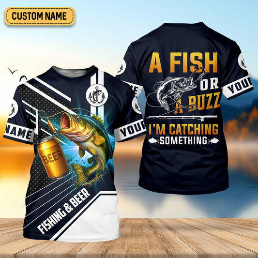Joycorners A Fish Or A Buzz I'm Catching Something Funny Fishing Shirt, Fishing And Beer SPF Shirt For Men