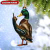 Joycorners Personalized Funny Duck Fukin' Finger Hunting Acrylic Christmas Ornament – Custom Gift for Hunters MT1111