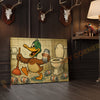 Joycorners Duck Cartoon with Beer Cans in Bathroom Wrapped Canvas