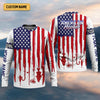 Joycorners American Hooker Hooded UPF Shirt, American Flag Fish Shirt, Long Sleeve Fishing Shirts, Mens Casual Shirts