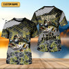 Joycorners Wishin I Was Fishin Camo Fishing Shirt, Bass Fishing Shirt, SPF Shirt For Men, Presents For Fishermen