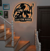 Maxcorners Personalized Deer and Fish Hunting Metal Sign WITH LED/WITHOUT LED, Rustic Cabin Wall Decor, Wildlife Outdoor Lodge Gift MT0110