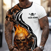Joycorners Personalized Mechanic Shirt, Skull Engine Piston Flame Design, Mechanic Uniforms, Gift For Men PT2609