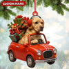 Joycorners Personalized Funny Dog Driving Car Acrylic Christmas Ornament - 3D Christmas Decor Gift for Hunters & Outdoorsmen MT1111