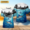 Joycorners Blue Marlin Fishing SPF Shirt For Men, Performance Fishing Shirts, Gift For Fisherman, Men's Fishing Shirt