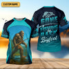 Joycorners Gone Fishing Be Back Bigfoot Blue Fishing Shirt, SPF Shirt For Men, Gift For Fisherman, Men's Fishing Shirt