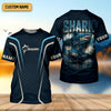 Joycorners Shark Performance Fishing Shirts, Custom Fishing Shirts, Fishing UPF Shirts, Men's Fishing Shirt