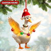 Joycorners Custom Funny Christmas Duck Decoration Acrylic Ornament – Cute Personalized Holiday Gift for Friends & Duck Lovers MT1111