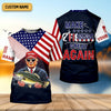 Joycorners Make Fishing Great Again Patriotic Fishing Shirt, American Flag Fishing Shirt, Fishing UPF Shirts, Men's Fishing Shirt