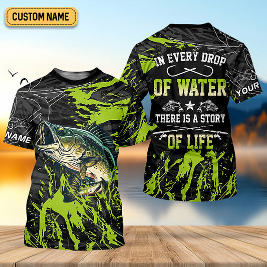Joycorners In Every Drop Of Water There Is A Story Of Life Funny Fishing Shirt, SPF Shirt For Men, Gift For Fisherman