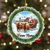 Joycorners Cattle Lover Christmas Santa Cow Family Ornament, Acrylic Ornament (7 Breed Options)