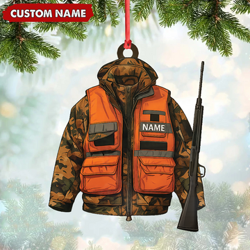 Joycorners Personalized Hunter Ornament – Custom Camo Jacket Christmas Decoration for Men & Hunters MT1111