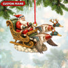Joycorners Personalized Santa Sleigh Duck Ornament, Custom Name Christmas Gift for Hunters MT1111